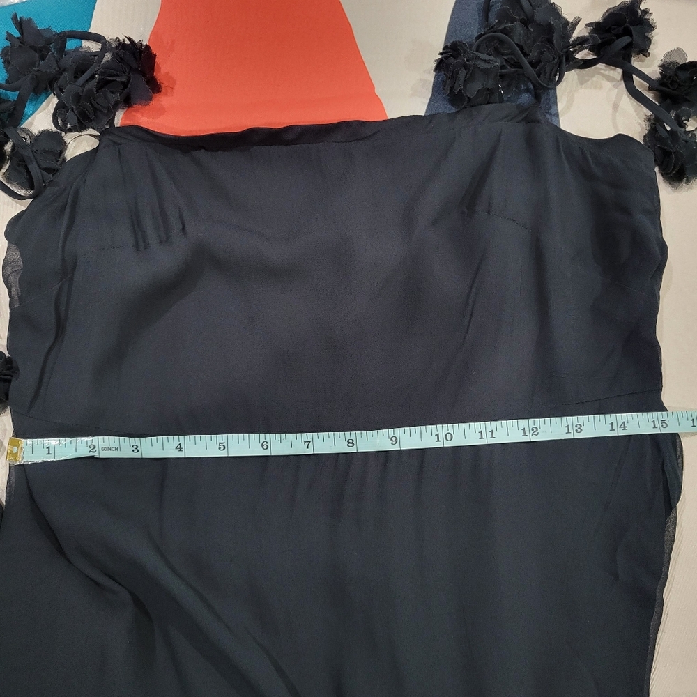 J Crew Collection rosette-strap sheath dress in chiffon Size 4 Black Romantic - Picture 11 of 11